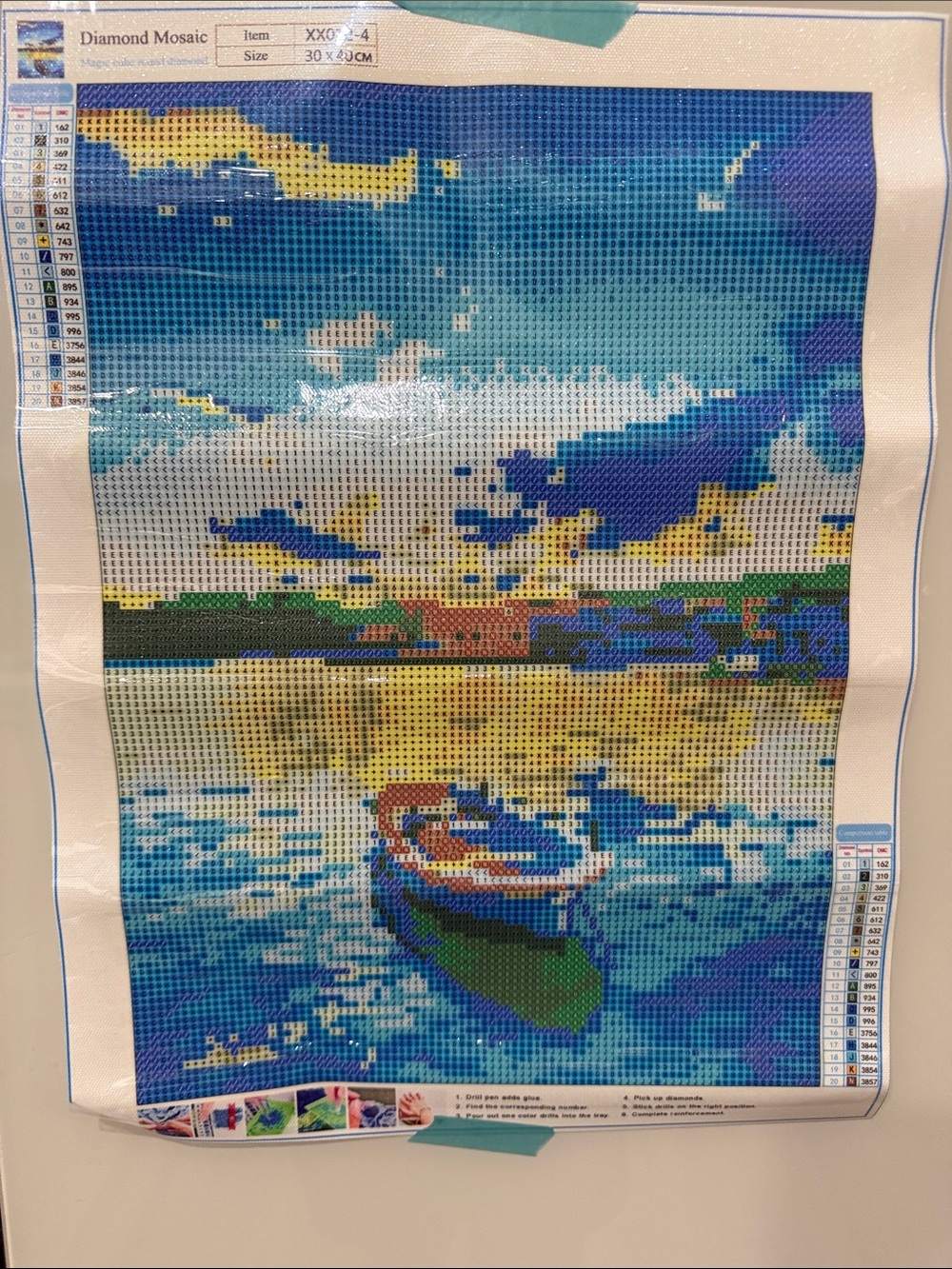 Boat on Water Diamond Art Painting Kit 30x40cm